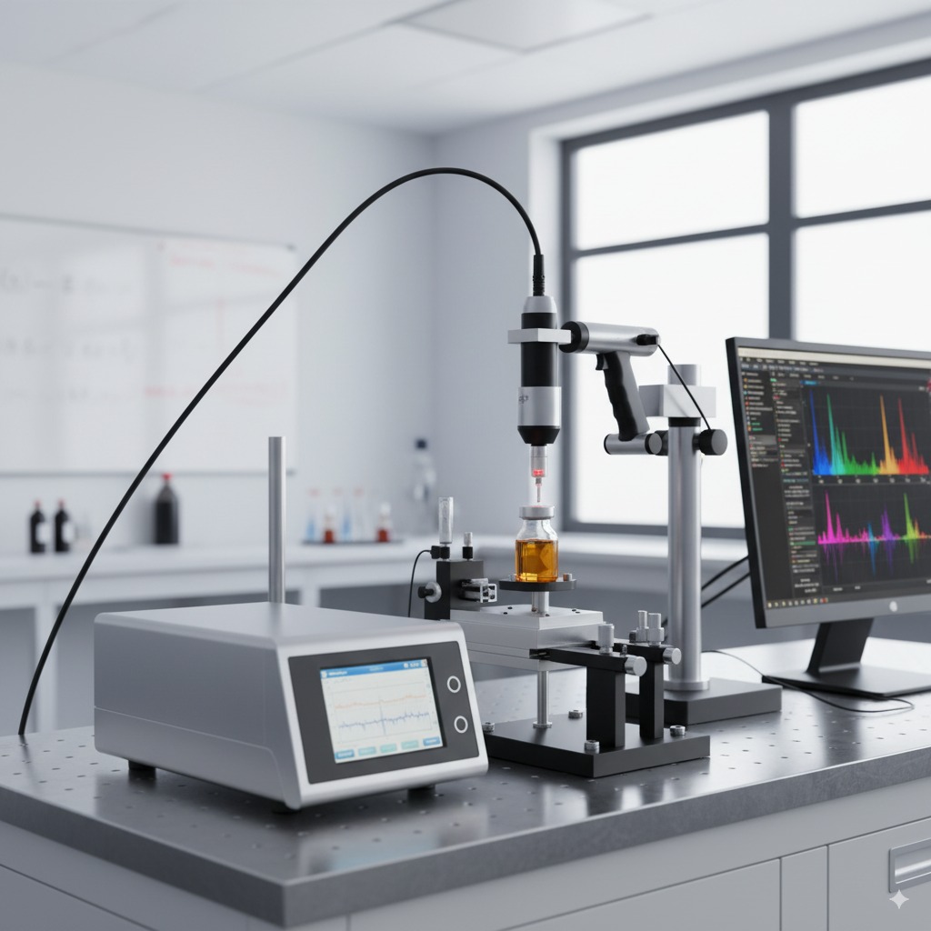 Equipo de espectroscopía Raman con sonda láser y sistema de medición
